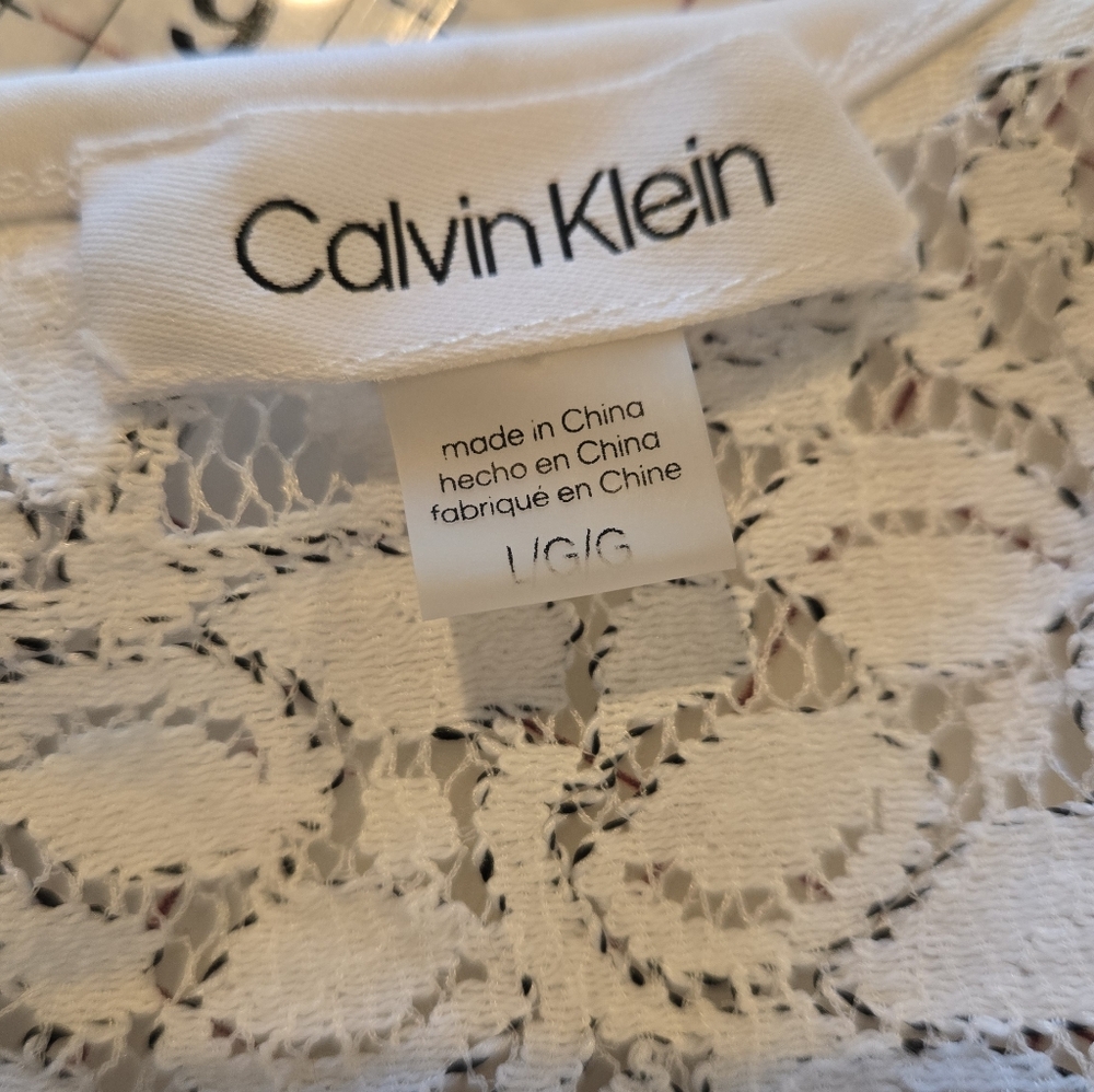 Calvin Klein White Lace Accent Tank Top - Picture 6 of 8